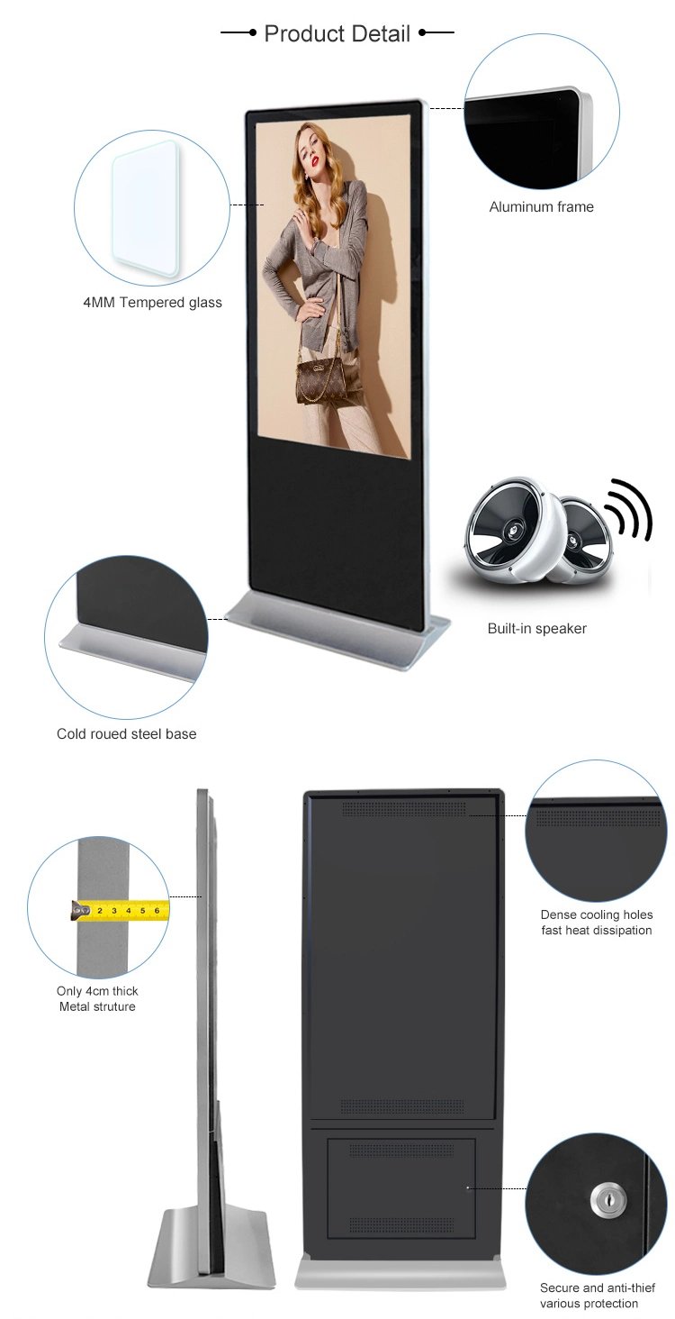 Android Free Floor Standing Infrared Touch LCD Display Indoor Digital Signage for Hotel