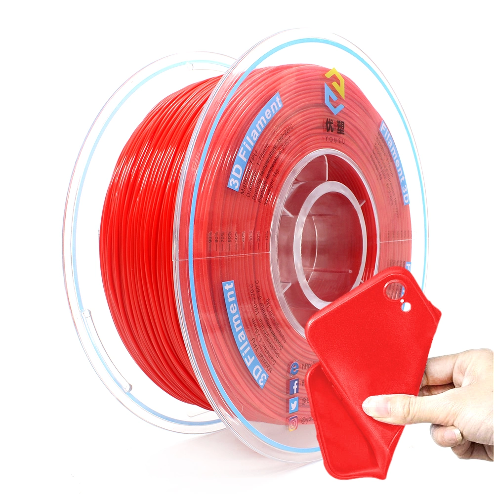 High Level Quality 3D Printers 95A TPU Flexible Filaments Extremely Durable Good Printability 3D Printing Materials Red TPU Filaments 1.75mm 1kg