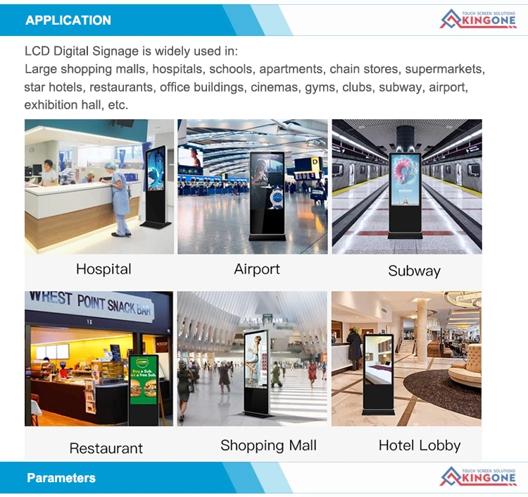 Network Wi-Fi Indoor Touch Screen Advertising LCD Display Digital Signage