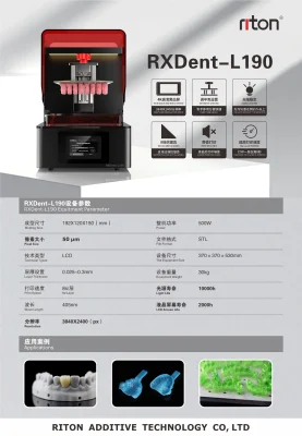 치과용 고화소용 모델 Riton L190 LCD 3D 프린터